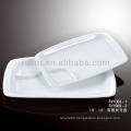 special 10"white compartment porcelain plates rectangular